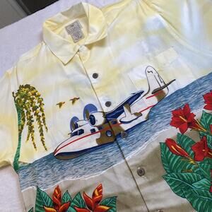 Luau Men’s Hawaiian Button Up Tropical Vacation Men’s M Medium